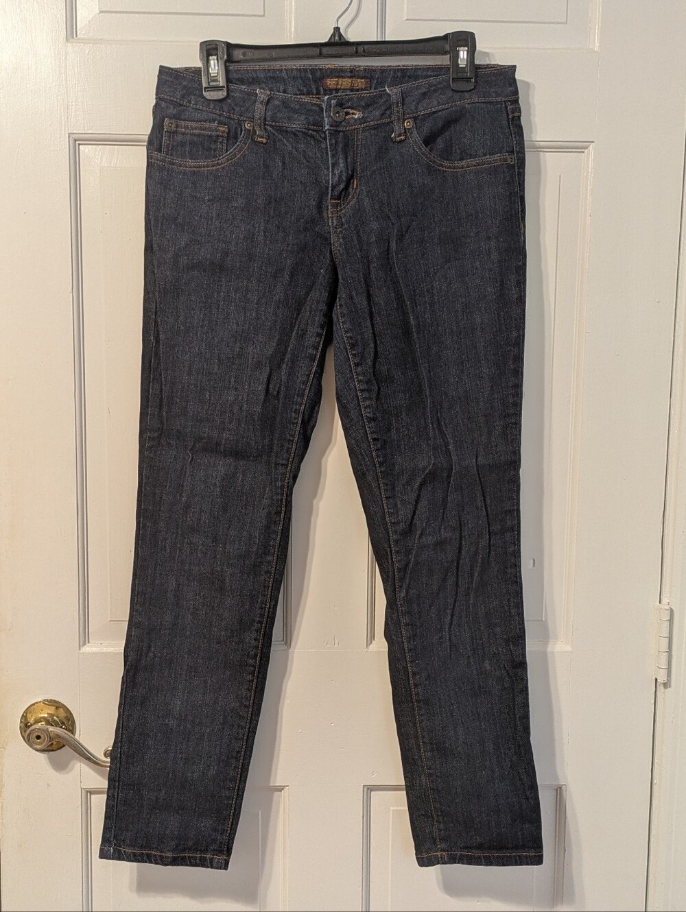 Zana Di Y2K Low Rise Skinny Jeans in Dark Blue Denim